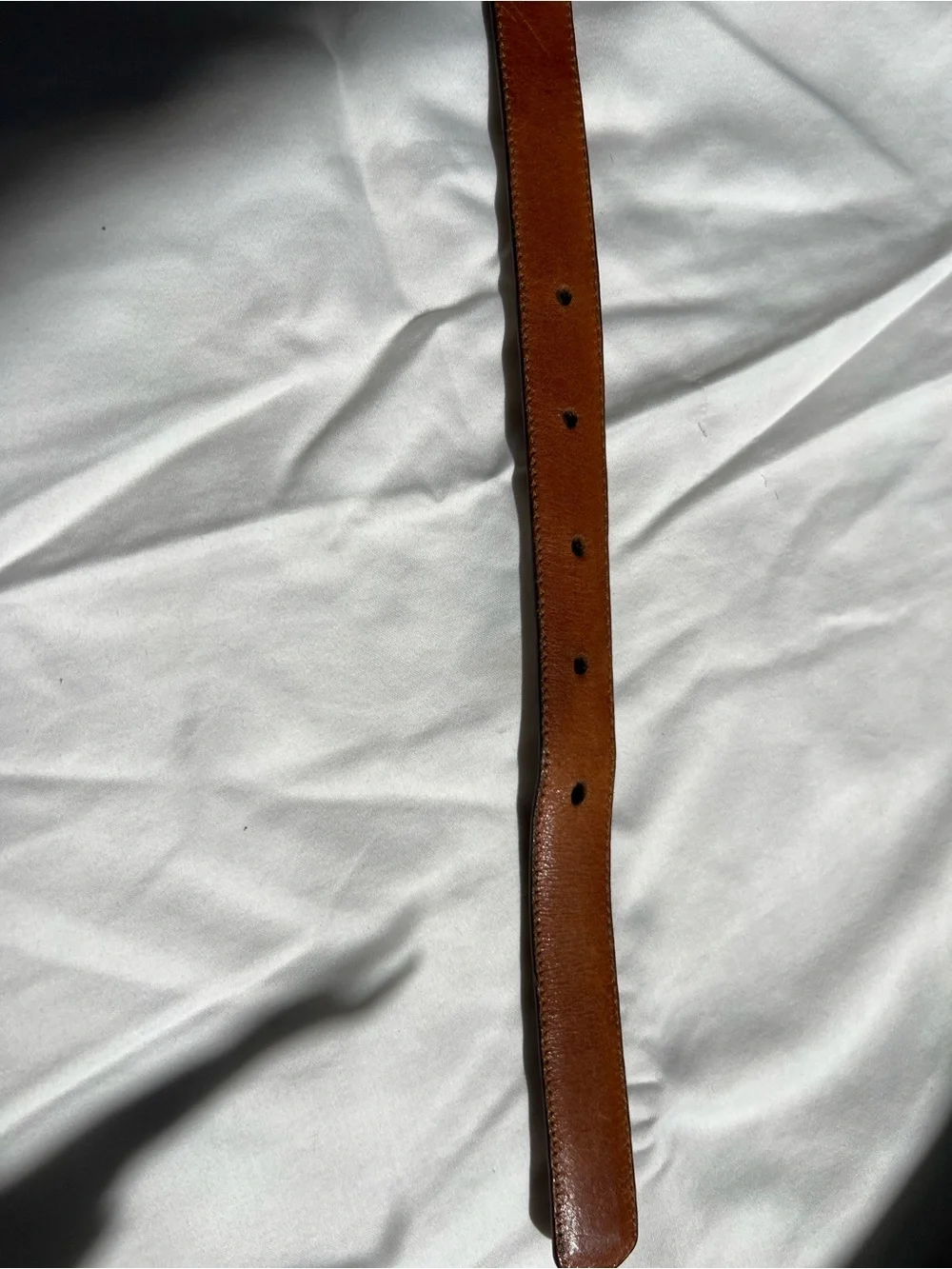 Vintage 90s J CREW brown glove tanned belt Italian leather made in USA brass